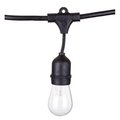 Aspen Brands Aspen Brands LS2412B 24 ft. 18 guage Suspended Commercial Grade Outdoor String Lights with Bulbs - Black & Clear LS2412B